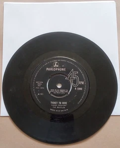 Ticket To Ride The Beatles single record disc 7" 45 Yes It Is Parlophone 1965 - Picture 1 of 2