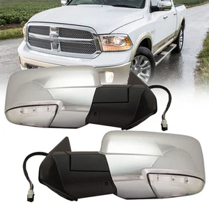 PAR de espejos retrovisores eléctricos para Ram 1500 2500 3500 2013-2018 cromo térmico con luz de señalización - Imagen 1 de 10