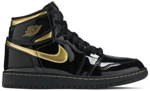 Air Jordan 1 Retro High OG Grade School Black Metallic Gold 575441-032 - Picture 1 of 8