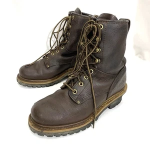 Carolina Leather Log Boots Womens Size 6.5 W Brown Leather Oil Resistant CA421 - Picture 1 of 14