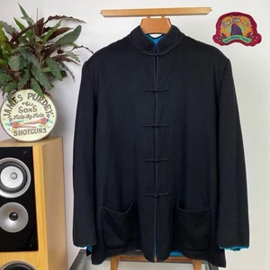 SHANGHAI TANG (42) 100% Cashmere Mandarin Collar Jacket Insulated Padded Silk - Picture 1 of 13