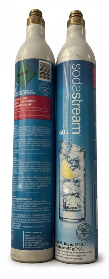 Cilindros de recarga de CO2 Sodastream Sodastream 2 piezas VACÍOS 65 L roscados (azul) Ninja Drinkmate Foto 1 de 1
