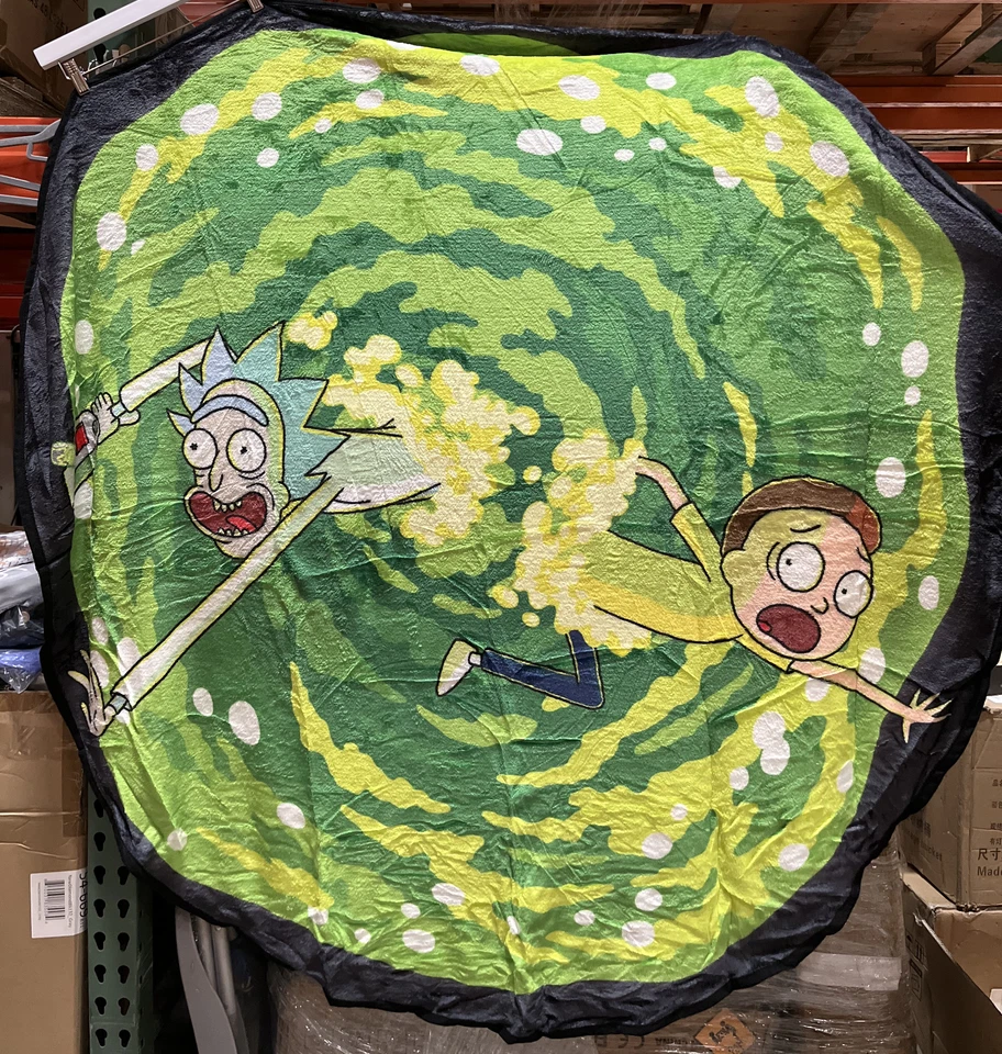 Rick and Morty Rounded Portal Blanket Throw 60 inches ROUND - Image 1 of 4
