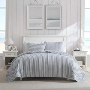 Coleridge 3-Piece Captains Blue Full/Queen Cotton Quilt Set - Picture 1 of 7