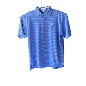 Polo Peter Millar Summer Comfort Para Hombre Talla M Azul Rayas Manga Corta De Colección - Imagen 1 de 10