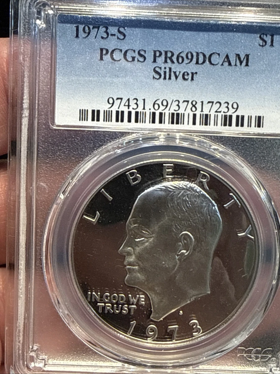 Silver PR 69 Graded 1973 Eisenhower Dollars (1971-1978) for sale