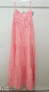 H&M summer maxi dress Size 14 Pink Gingham - Picture 1 of 4