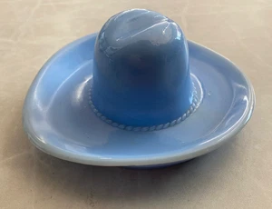 Vintage Delphine Light Blue Glass Cowboy Hat - Picture 1 of 6