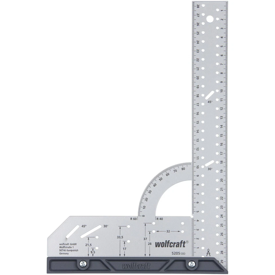 Wolfcraft 5205000 Try Cuadrado 45° Pare 200x300mm Multiusos Herramienta - Imagen 1 de 2