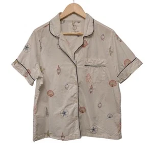 Print Fresh Short Sleeve Organic Cotton PJs Pajama Top Womens Size M Loungewear - Picture 1 of 5