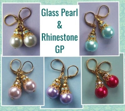 Palanca trasera de diamantes de imitación AB de perlas de vidrio hecha a mano ELIGE XX Foto 1 de 4