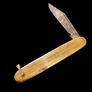 Cuchillo de Bolsillo Navaja Tono Dorado Hoja Única Clip Trasero Llavero Reloj Llavero - Imagen 1 de 5