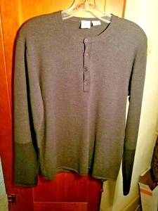 A/X Armani Exchange Knit Sweater Size Medium Long Sleeve Gray Black Wool EUC - Picture 1 of 7