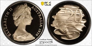 1970 Proof Twenty Cent 20c Australia PCGS PR69DCAM FDC UNC #2013 - Picture 1 of 9