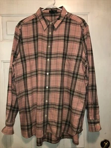 RRL RALPH LAUREN Long Sleeve Flannel Shirt  Men Size XL Pink/Blue100% Cotton NWT - Picture 1 of 5