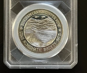 Moneda redonda de plata .999 1976 Bingham Copper Mine Utah Numismatic Society 1 OZ - Imagen 1 de 4