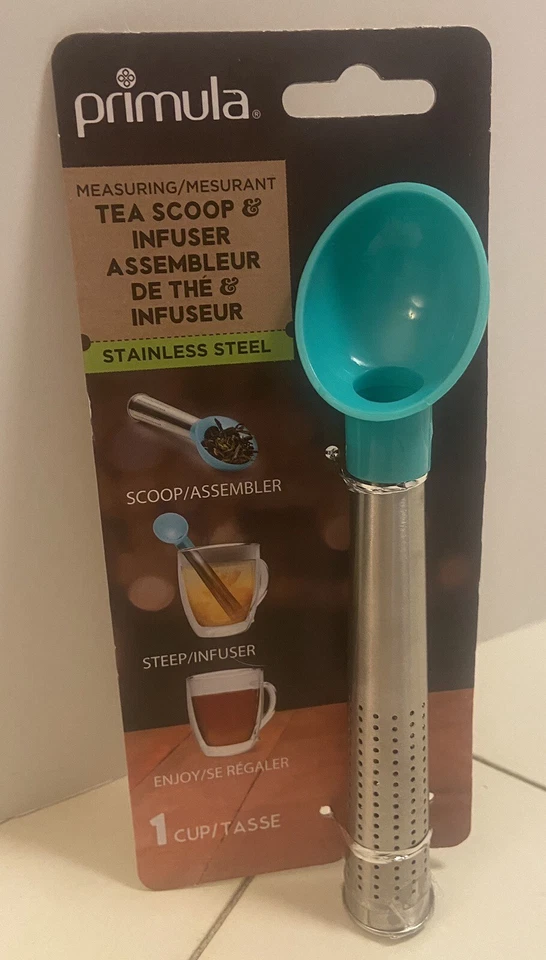 2 in 1 Measuring Spoon and Tea Scoop Infuser Primula 1 Cup Steep Teal PISTE-2101 - Image 1 of 4