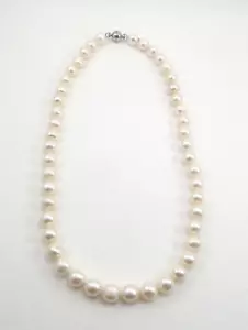 VTG Fresh Water Pearl Necklace Knotted with Magnetic Clasp 18” Long - Picture 1 of 8