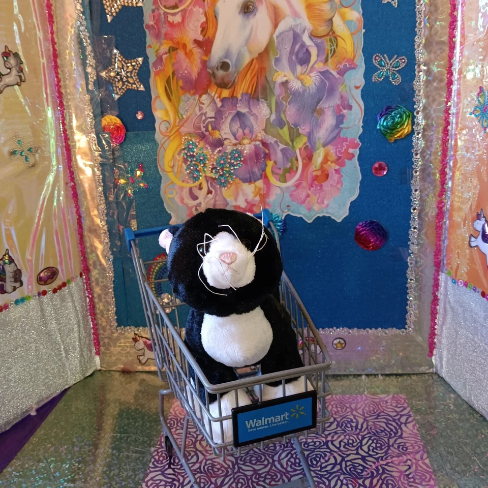 🦄Ganz / Webkinz "Tuxedo Cat" Black & White Color Kitty HM654 '2012 9" Plush! - Image 1 of 4