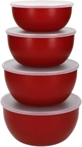 KitchenAid Plastic Prep Bowls for Kitchen Storage & Organisation, Set of 4 RED - Picture 1 of 9