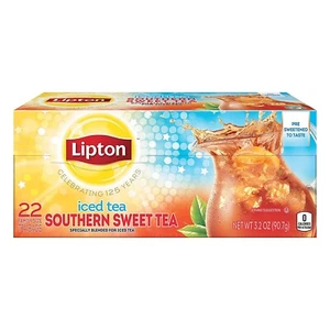 Lipton Southern süßer Eistee: Familiengröße 22 Beutel mit 0 Kalorien Süßstoff - Bild 1 von 3
