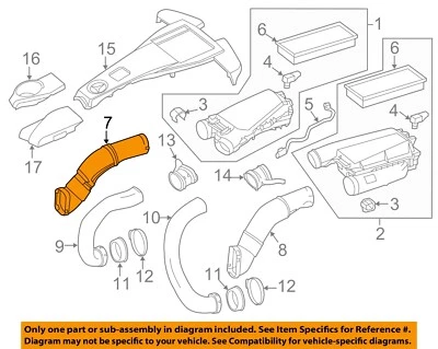 MERCEDES OEM 11-14 CL550 Engine Air Intake-Air Inlet Duct Right 2780904882 - Image 1 of 2