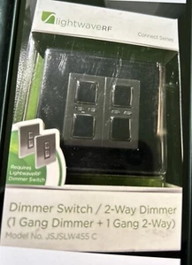 Lightwave RF LW455C 2g (2 gang) Dimmer Switch Chrome Metal Wi-Fi JSJSLW455C NEW - Picture 1 of 2