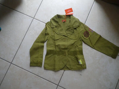 Veste fille MARESE en 8 ans Printemps Japonais vert rose coton NEUF étiquette - Photo 1/4