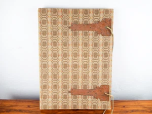 Antikes englisches Kunsthandwerk Leinwand Portfolio Kunstbuch Cover Cottage Dekor 1900 - Bild 1 von 10