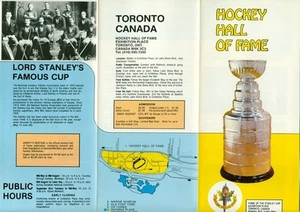 Brochure Hockey Hall of Fame Toronto Canada anni 80 Stanley Cup/Bobby Orr/Richard - Foto 1 di 2