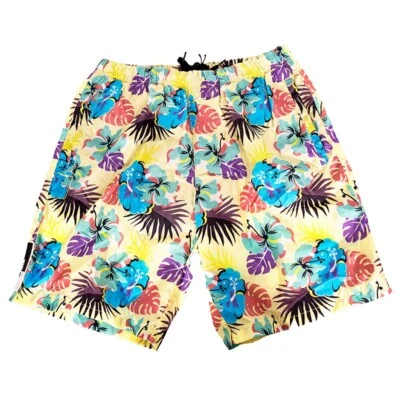 46 NEW $725 PRADA Men Floral Print RUBBER LOGO Swim Shorts TRUNKS & TRAVEL POUCH - Image 1 of 4