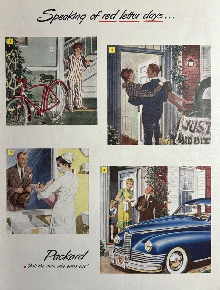 1945 Packard Automobile Red Letter Days Ask Man Who Owns One VTG Print Ad - Image 1 of 1