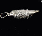 Sterling Silver Eagle Bird of Prey Working Whistle Charm Pendant Biker Safety