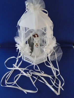 New Vintage Wilton "Allure" Wedding CakeTop, gray suit, #101-1782 - Image 1 of 4