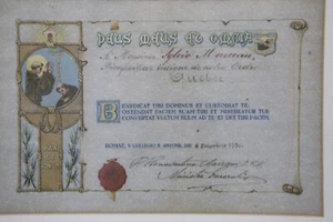 Documento Histórico Latino PAX ET BONUM 1930 Quebec RARO ¿Qué es esto?  - Imagen 1 de 10