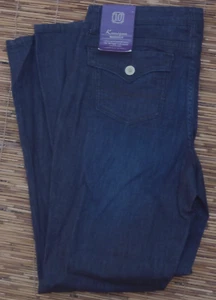 ELIZABETH GRACE MISSES BOOTCUT TIRO MEDIO ALGODÓN ELÁSTICO OSCURO JEANS LISTA $42 - Imagen 1 de 5