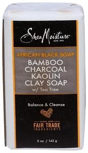 Shea Feuchtigkeit afrikanische schwarze Seife Kohle Kaolin Ton Seife 5 Oz. UK Verkäufer - Bild 1 von 1