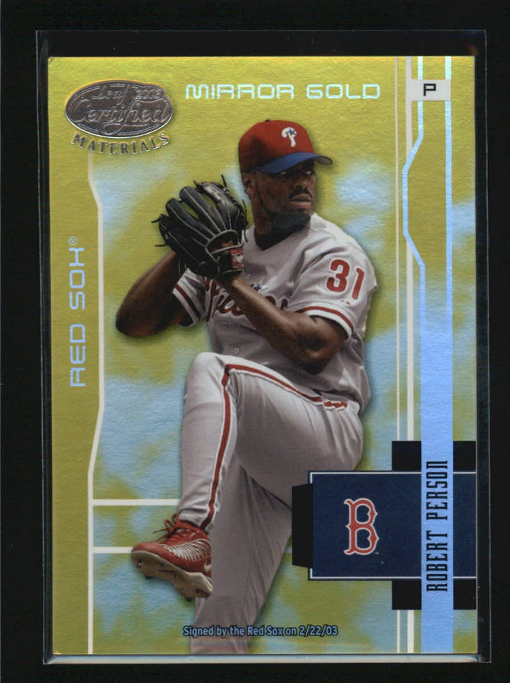 ROBERT PERSON 2003 LEAF CERTIFIED #145 MIRROR GOLD ROOKIE RC #16/25 AG3965 - Image 1 of 1