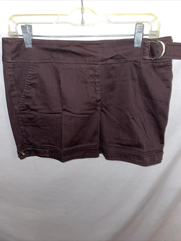 Pantalones Cortos de Vestido AB Studio para Mujer Talla 6 Marrón Mezcla de Algodón Cremallera Mosca Cinturón Lateral Exterior Foto 1 de 4