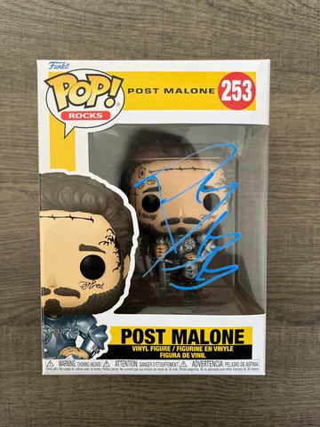 Signed POST MALONE Funko Pop Vinyl Figure 253 Poprocks Rockstarr Musi PROOF/COA Cover