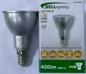1x 6W (=50W) BELL PAR16 LED Regulable Reflector 38° Bombilla de Inundación Lámpara SES E14 - Imagen 1 de 6
