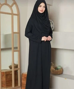Tunikakleid Gebetskleid mit Hijab islamisches Kleid Kaftan Jilbab Abaya Namaz - Bild 1 von 4