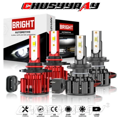 Kit de 4 bombillas LED blancas 9005+H7 para Kia Forte 2019 2020 faros luces altas bajas Foto 1 de 4