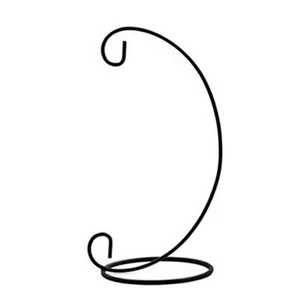 Soporte colgante de hierro negro estante globo de vidrio regalo de boda vela adorno soporte 9" - Imagen 1 de 2