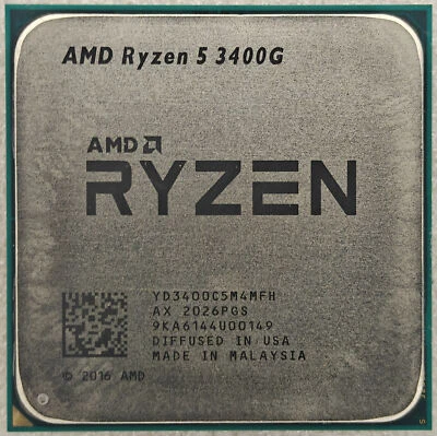 AMD Ryzen 5 3400G 3.7GHz 4-Core Socket AM4 CPU YD3400C5M4MFH - HP L65246-001 - Image 1 of 2