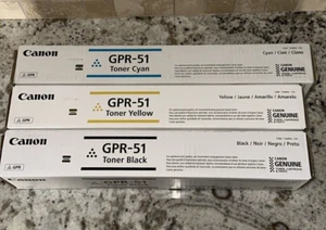 Genuine Canon GPR-51 Set of 3 Toner Cartridge Cayn Yellow & Black - Picture 1 of 1