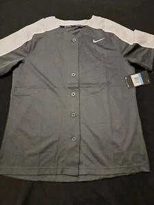 Nike Stock Vapor Select maglia baseball full button uomo grande grigio/bianco medio - Foto 1 di 6