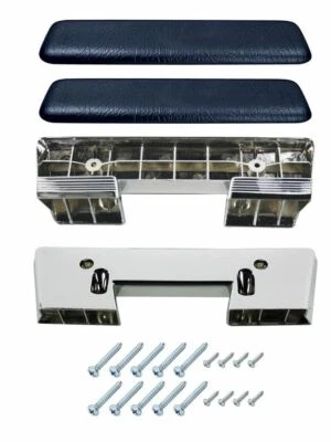 RestoParts Dark Blue Front Armrest Base/Pad Kit 1961-64 Lemans Tempest 1964 GTO - Image 1 of 3