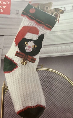 ~CHRISTMAS “The Cats Meow Stocking” CROCHET PATTERN~ - Image 1 of 2