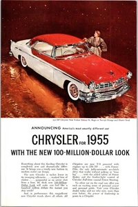 PRINT AD 1955 Chrysler New Yorker Deluxe St. Regis Navajo Orange Desert Sand - Picture 1 of 3